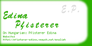 edina pfisterer business card